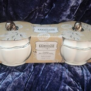 Set of 2 mini Pumpkin casserole dishes